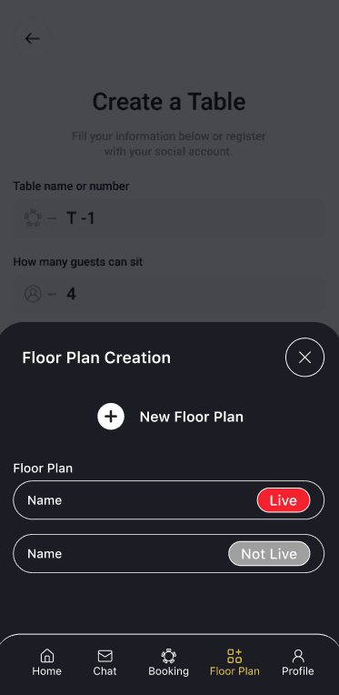 ReserveMe Client App booking screen